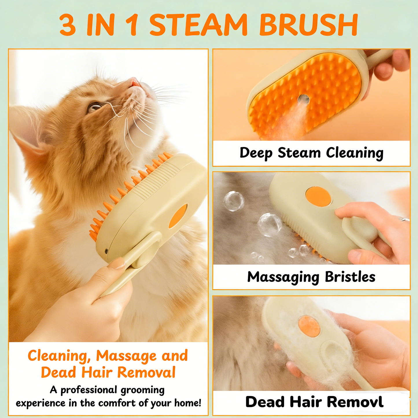 3-in-1 Steam Brush –Buy 1 Get 1 Free🎁