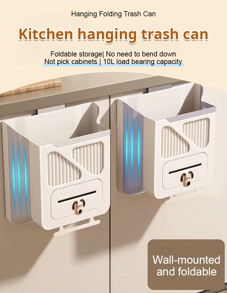 🗑️50% OFF NOW!🕒Foldable Hanging Trash Can – Space Saving, Leak Proof & Easy to Clean🧼