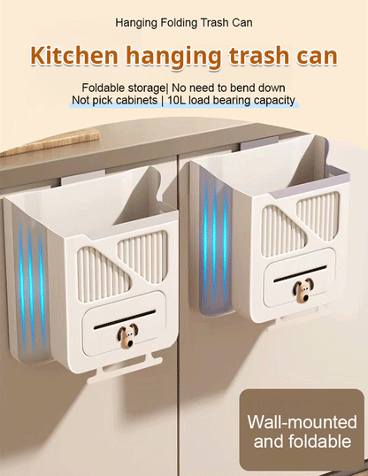 🗑️50% OFF NOW!🕒Foldable Hanging Trash Can – Space Saving, Leak Proof & Easy to Clean🧼