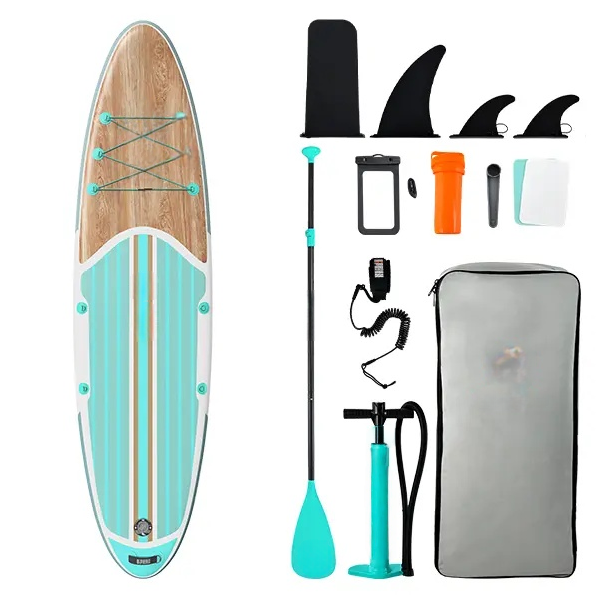 10-foot inflatable stand-up paddleboard, suitable for gliding yoga, equipped with a 33-inch stabilizer and full accessories, suitable for adults and teenagers, 3-year warranty.