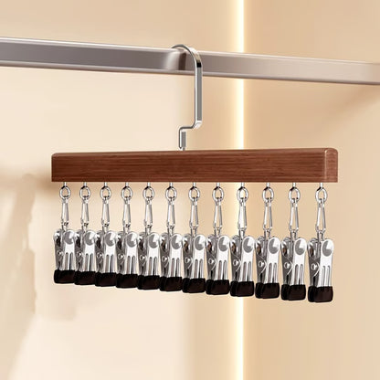 🏆 50K+ SOLD! 🌿✨PureWood Rotating Closet Organizer - Vertical Space Saver & Wrinkle-Free Storage Solution 👖