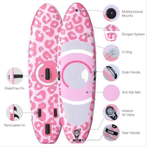 10-foot inflatable stand-up paddleboard, suitable for gliding yoga, equipped with a 33-inch stabilizer and full accessories, suitable for adults and teenagers, 3-year warranty.