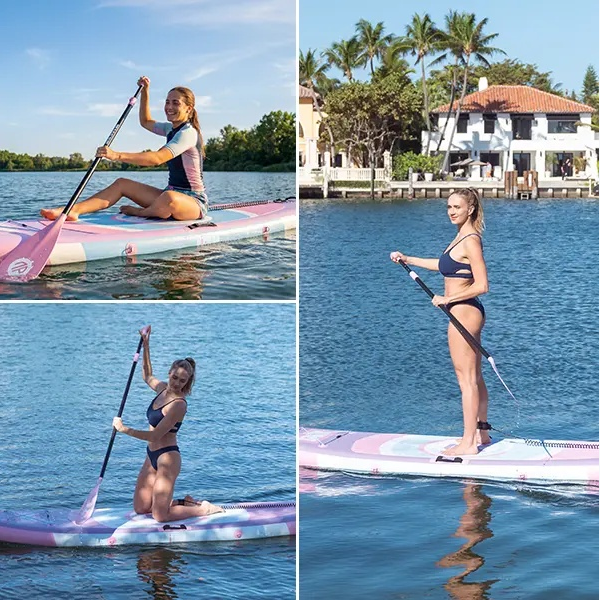 10-foot inflatable stand-up paddleboard, suitable for gliding yoga, equipped with a 33-inch stabilizer and full accessories, suitable for adults and teenagers, 3-year warranty.