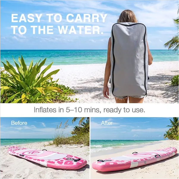 10-foot inflatable stand-up paddleboard, suitable for gliding yoga, equipped with a 33-inch stabilizer and full accessories, suitable for adults and teenagers, 3-year warranty.