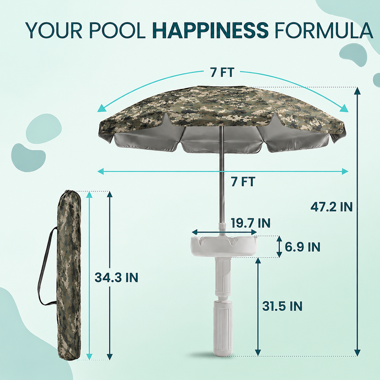 🎁Limited Time Offer – Pool Floating Bar Table & Parasol On Sale