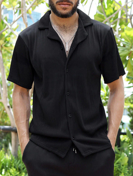 Ribbed Shirt - Black