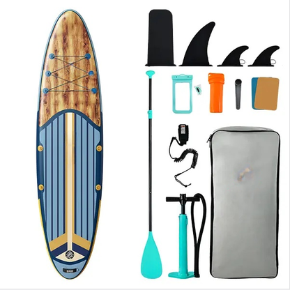 10-foot inflatable stand-up paddleboard, suitable for gliding yoga, equipped with a 33-inch stabilizer and full accessories, suitable for adults and teenagers, 3-year warranty.